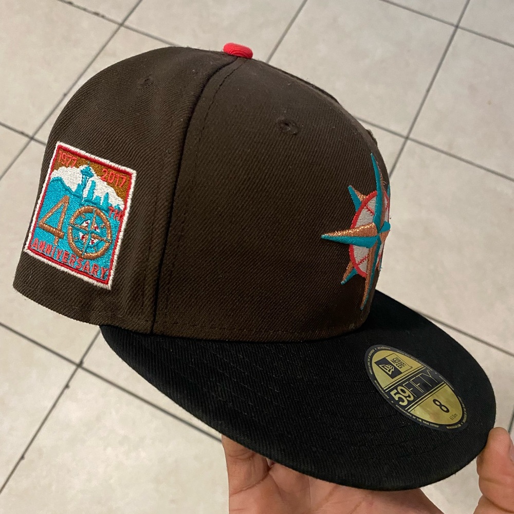 Exclusive Brown Green Seattle Mariners 9 Grey UV 40th Anniversary Hatclub